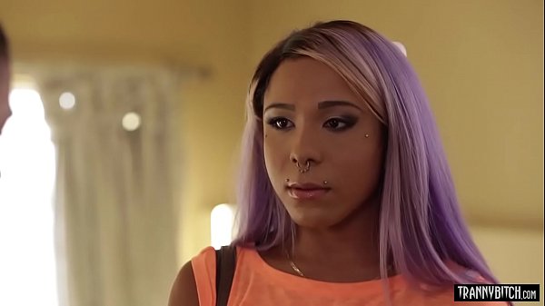 Ebony tranny babe pleases stepbros big cock