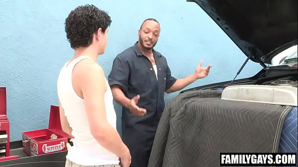 Step nephew sucking step uncle’s black dick