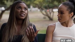 Sexy ebony MILF Ana Foxxx seduced petite black teen and they enjoyed amazing pussy licking after party
