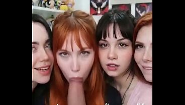 4 girls blowjob. The full, uncut video is on my Patreon account! Please support if you want to see more content like this